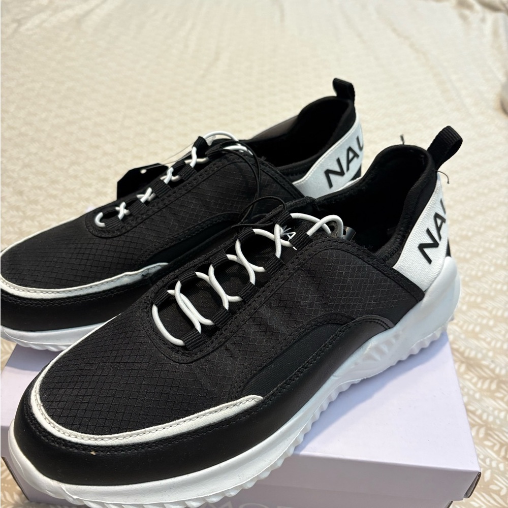 Nautica Black and White Athletic Shoes